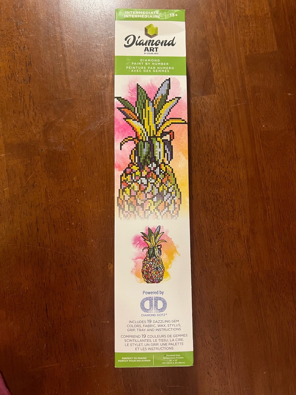 Diamond Art Pineapple Diamond Painting Kit 12x12 New Sealed Craft Kit